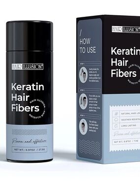 Illusion Keratin System Medium Brown Natural Hair Building Fibers .78 oz